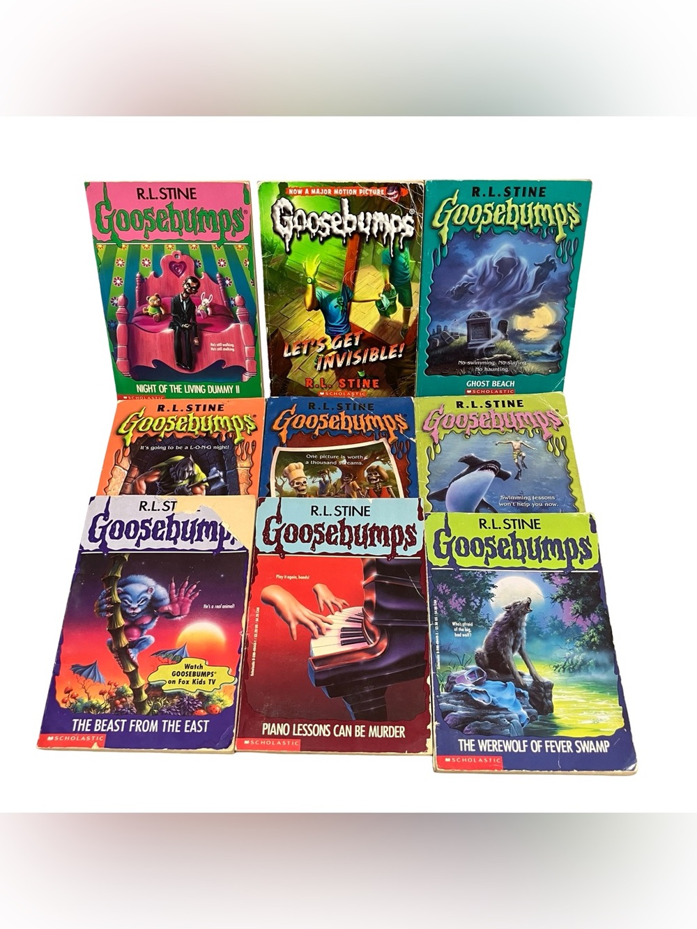 Vintage Goosebumps Book Lot Mix Apple Scholastic Say Cheese Dummy Piano Terror